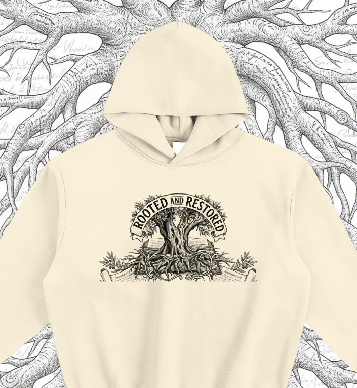 "Rooted & Restored" Scripture Hoodie